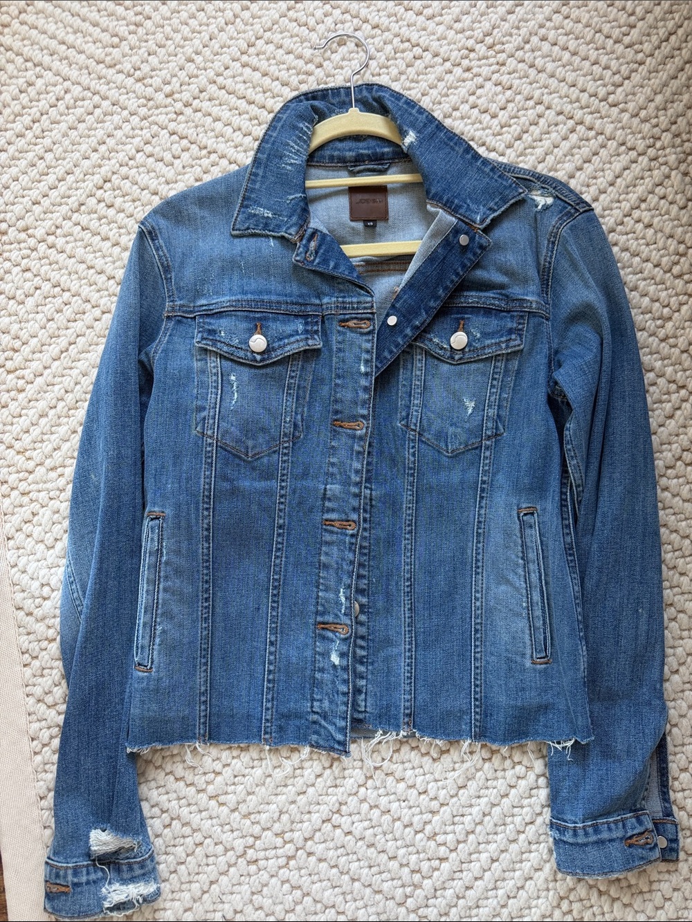 Joe's Jeans Blue Distressed Denim Jacket - Women's